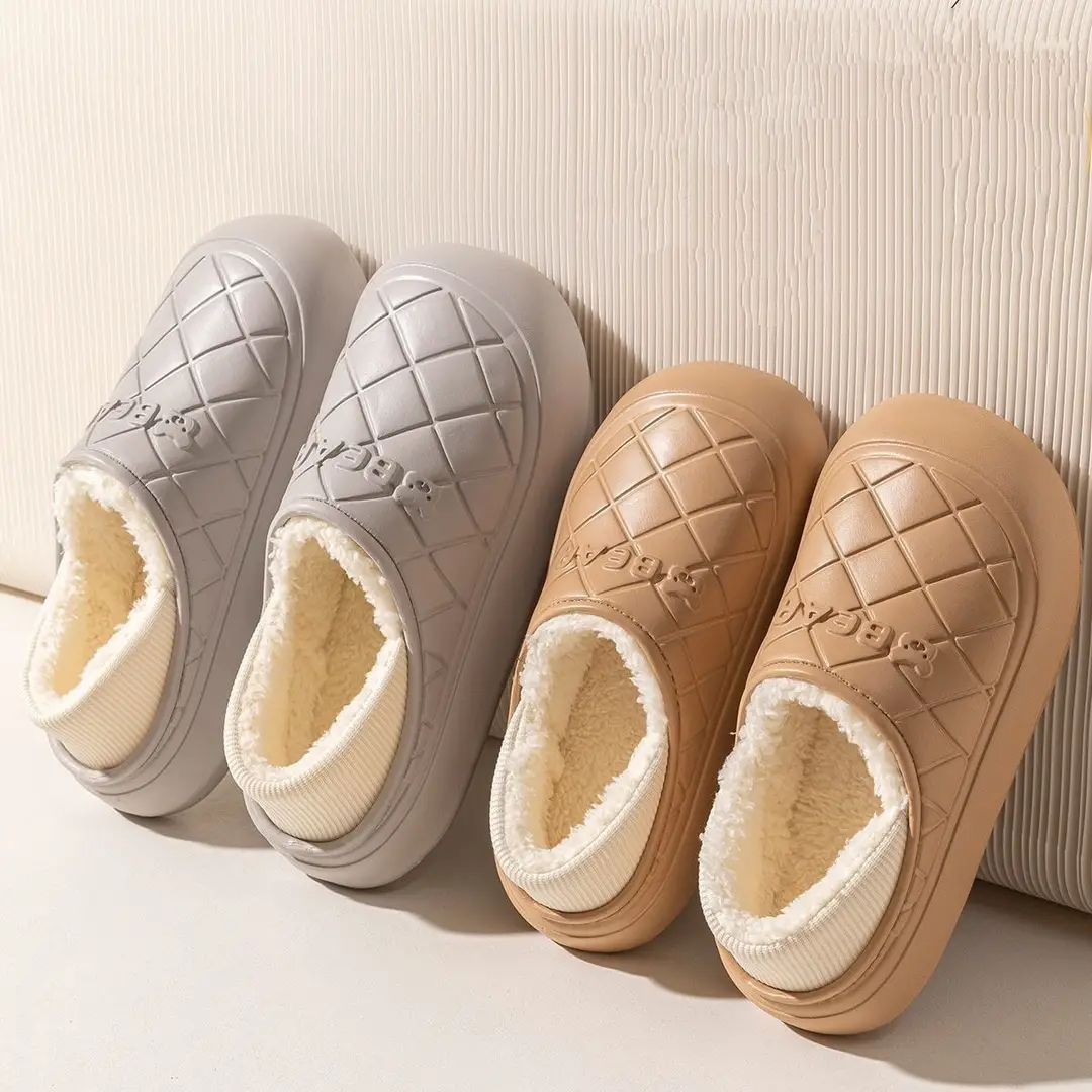 Thick-Soled Waterproof Cotton Slippers for Men and Women in Autumn and Winter Indoor Home Warm All-Inclusive Cotton Shoes for Outdoor Wear Non-Slip Cotton Shoes - Image 8
