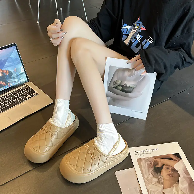 Thick-Soled Waterproof Cotton Slippers for Men and Women in Autumn and Winter Indoor Home Warm All-Inclusive Cotton Shoes for Outdoor Wear Non-Slip Cotton Shoes - Image 10