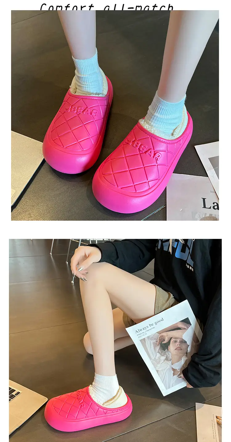 Thick-Soled Waterproof Cotton Slippers for Men and Women in Autumn and Winter Indoor Home Warm All-Inclusive Cotton Shoes for Outdoor Wear Non-Slip Cotton Shoes — feature 11