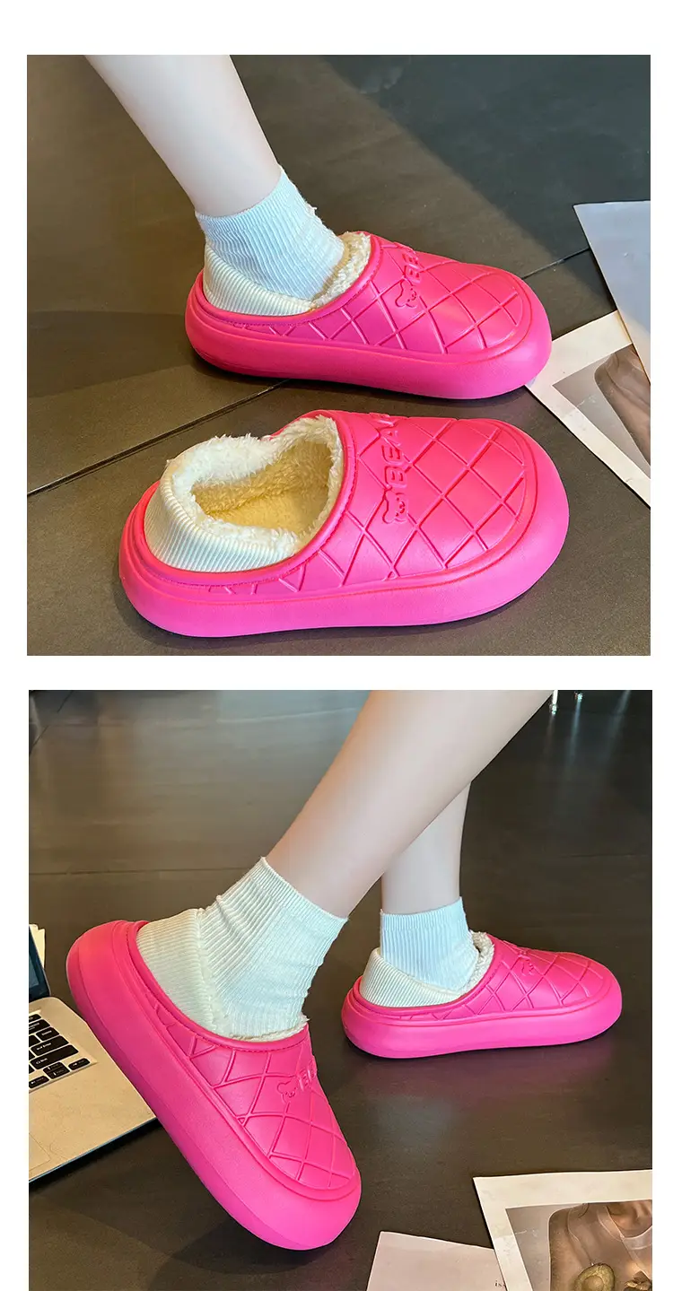 Thick-Soled Waterproof Cotton Slippers for Men and Women in Autumn and Winter Indoor Home Warm All-Inclusive Cotton Shoes for Outdoor Wear Non-Slip Cotton Shoes — feature 12