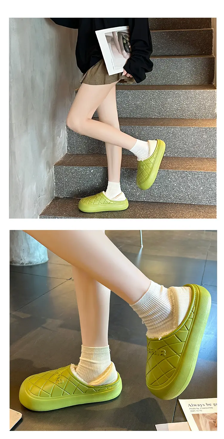 Thick-Soled Waterproof Cotton Slippers for Men and Women in Autumn and Winter Indoor Home Warm All-Inclusive Cotton Shoes for Outdoor Wear Non-Slip Cotton Shoes — feature 14