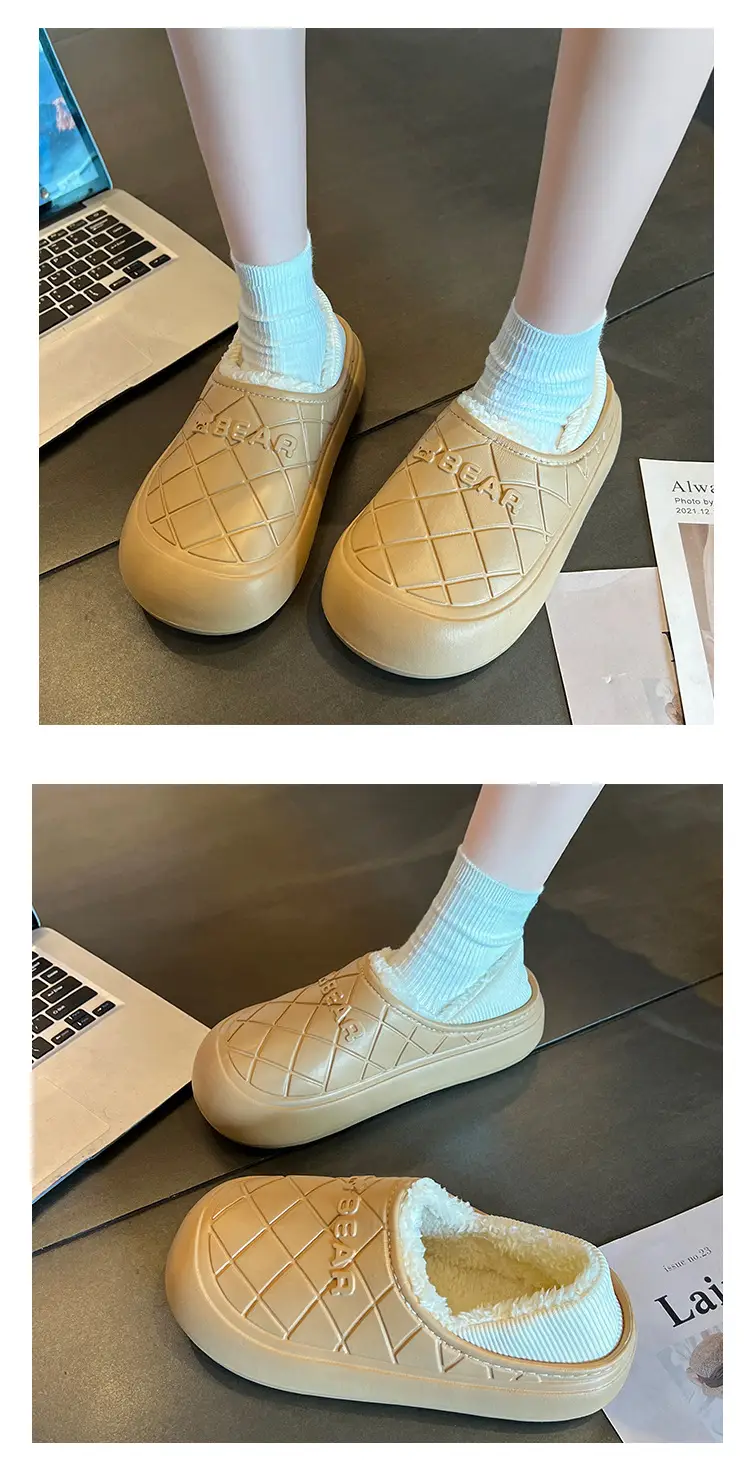 Thick-Soled Waterproof Cotton Slippers for Men and Women in Autumn and Winter Indoor Home Warm All-Inclusive Cotton Shoes for Outdoor Wear Non-Slip Cotton Shoes — feature 15