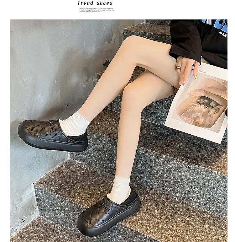 Thick-Soled Waterproof Cotton Slippers for Men and Women in Autumn and Winter Indoor Home Warm All-Inclusive Cotton Shoes for Outdoor Wear Non-Slip Cotton Shoes — feature 18