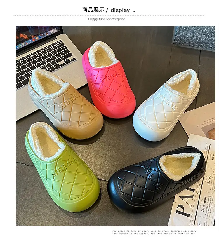 Thick-Soled Waterproof Cotton Slippers for Men and Women in Autumn and Winter Indoor Home Warm All-Inclusive Cotton Shoes for Outdoor Wear Non-Slip Cotton Shoes — feature 21