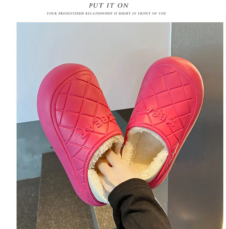 Thick-Soled Waterproof Cotton Slippers for Men and Women in Autumn and Winter Indoor Home Warm All-Inclusive Cotton Shoes for Outdoor Wear Non-Slip Cotton Shoes — feature 28