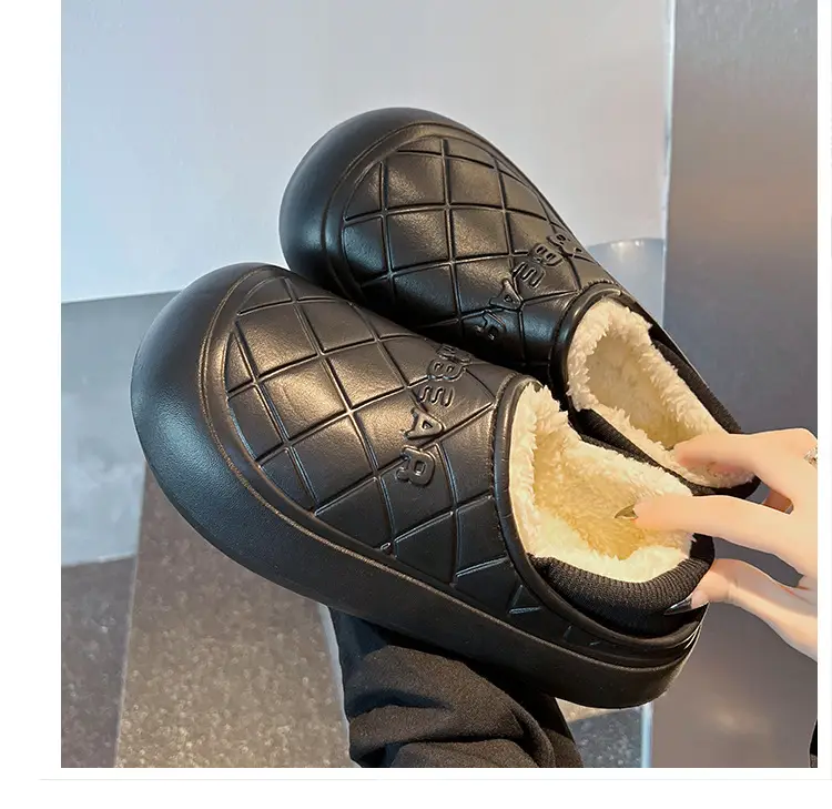 Thick-Soled Waterproof Cotton Slippers for Men and Women in Autumn and Winter Indoor Home Warm All-Inclusive Cotton Shoes for Outdoor Wear Non-Slip Cotton Shoes — feature 30