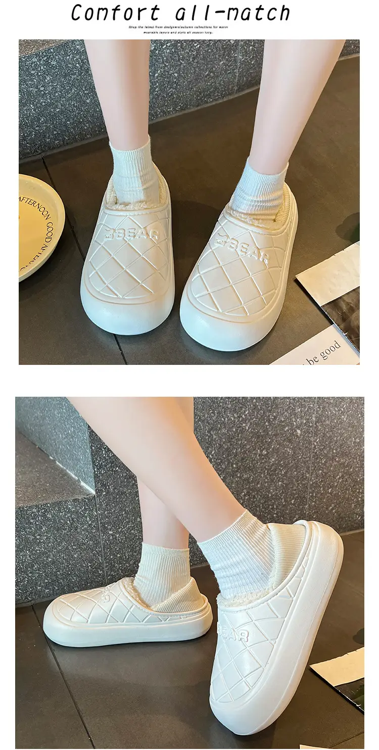 Thick-Soled Waterproof Cotton Slippers for Men and Women in Autumn and Winter Indoor Home Warm All-Inclusive Cotton Shoes for Outdoor Wear Non-Slip Cotton Shoes — feature 8