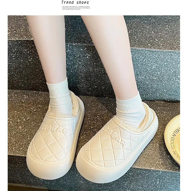 Thick-Soled Waterproof Cotton Slippers for Men and Women in Autumn and Winter Indoor Home Warm All-Inclusive Cotton Shoes for Outdoor Wear Non-Slip Cotton Shoes — feature 9