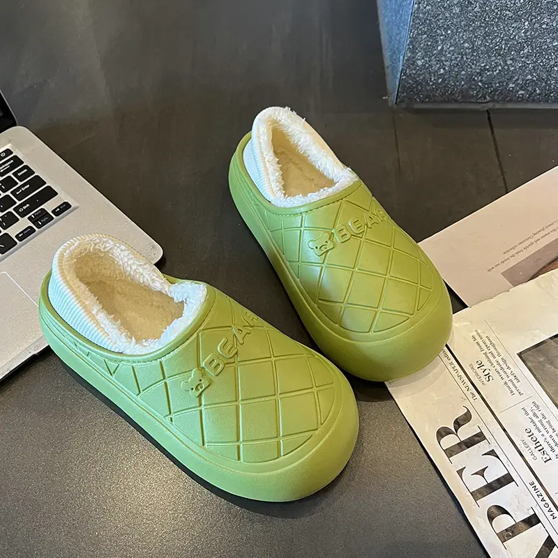Thick-Soled Waterproof Cotton Slippers for Men and Women in Autumn and Winter Indoor Home Warm All-Inclusive Cotton Shoes for Outdoor Wear Non-Slip Cotton Shoes - Image 3