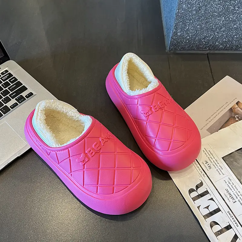 Thick-Soled Waterproof Cotton Slippers for Men and Women in Autumn and Winter Indoor Home Warm All-Inclusive Cotton Shoes for Outdoor Wear Non-Slip Cotton Shoes - Image 4