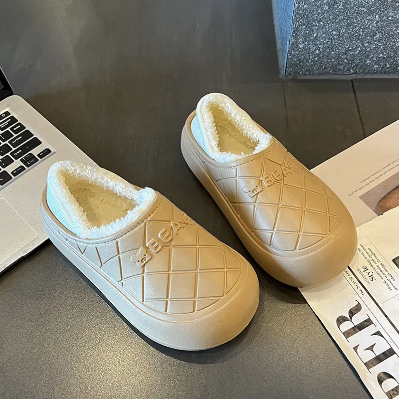 Thick-Soled Waterproof Cotton Slippers for Men and Women in Autumn and Winter Indoor Home Warm All-Inclusive Cotton Shoes for Outdoor Wear Non-Slip Cotton Shoes - Image 6