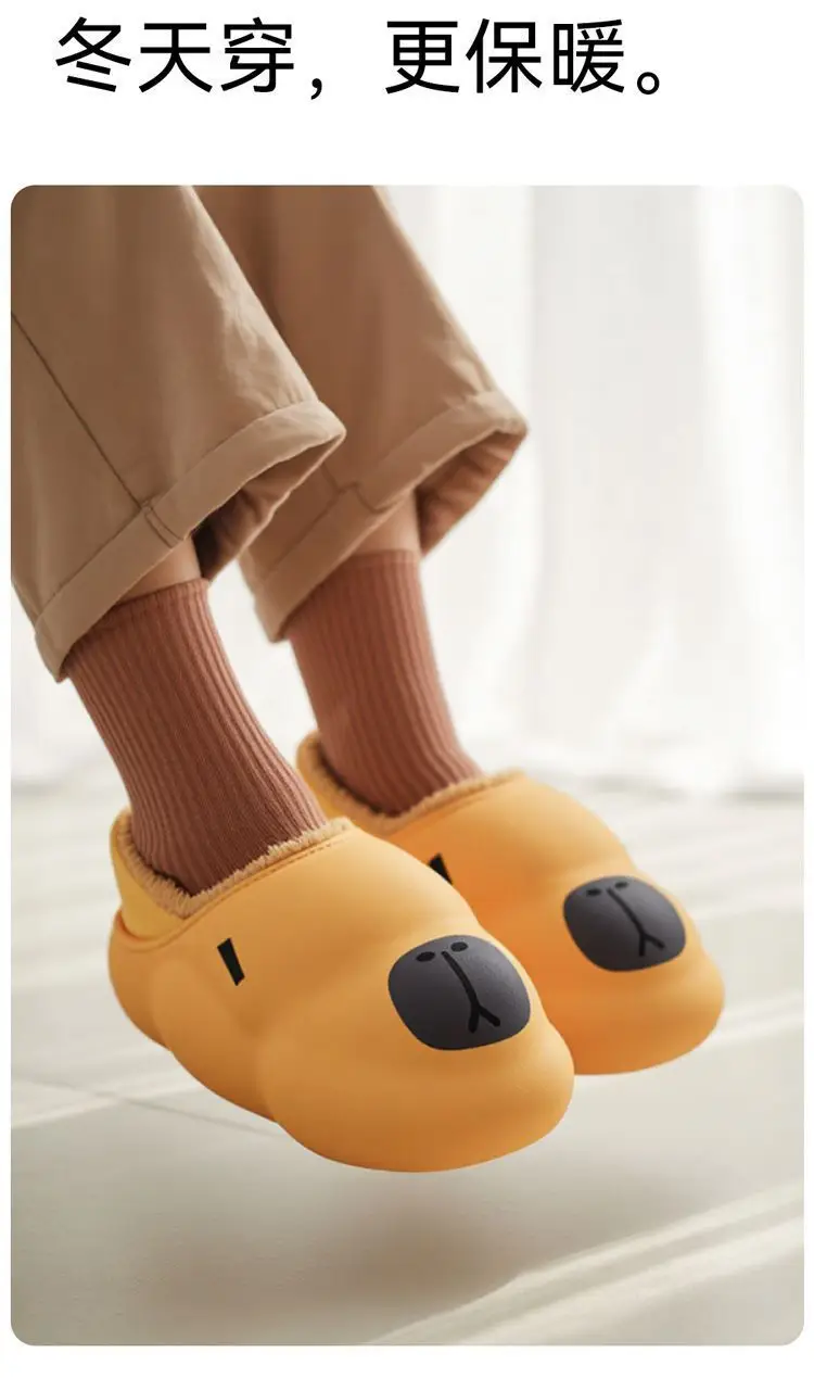 Waterproof Cotton Slippers Men's Winter Indoor Home Arch Support Plush Plus Velvet Warm Cotton Shoes Men's Wholesale — feature 11