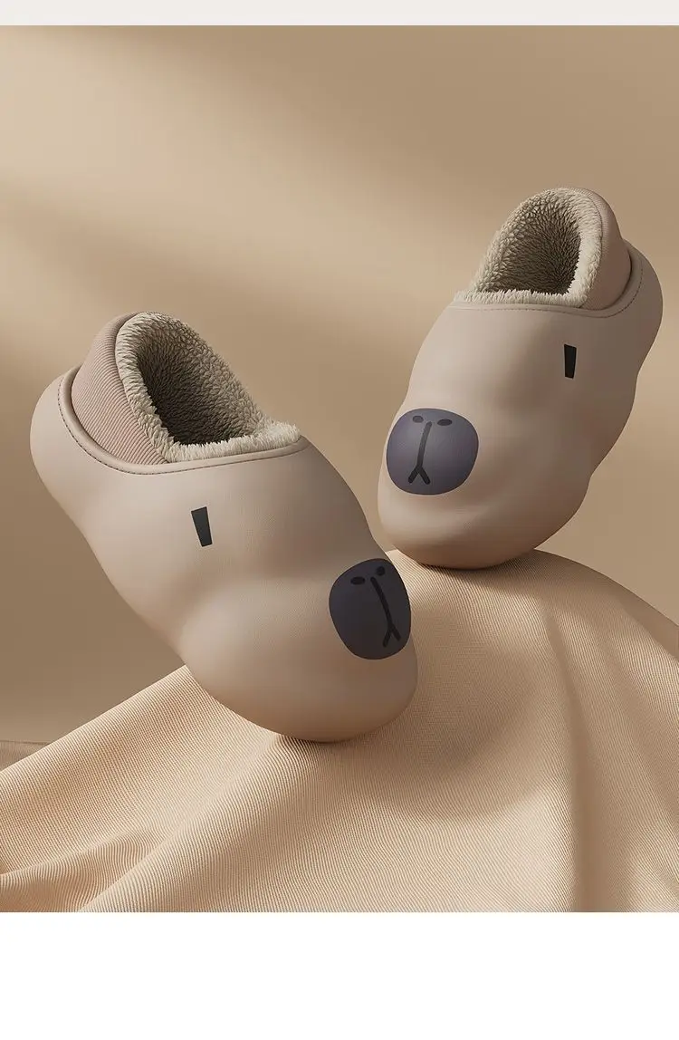 Waterproof Cotton Slippers Men's Winter Indoor Home Arch Support Plush Plus Velvet Warm Cotton Shoes Men's Wholesale — feature 3
