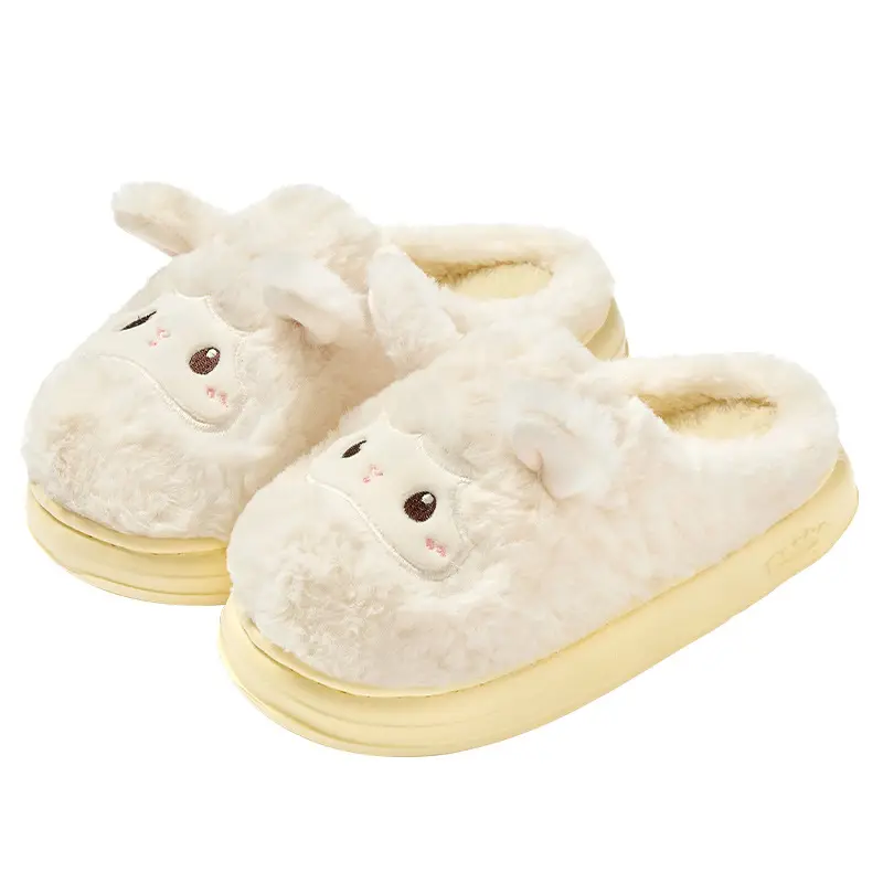 Winter Plush Cotton Slippers for Women Cute Lamb Design - Image 7