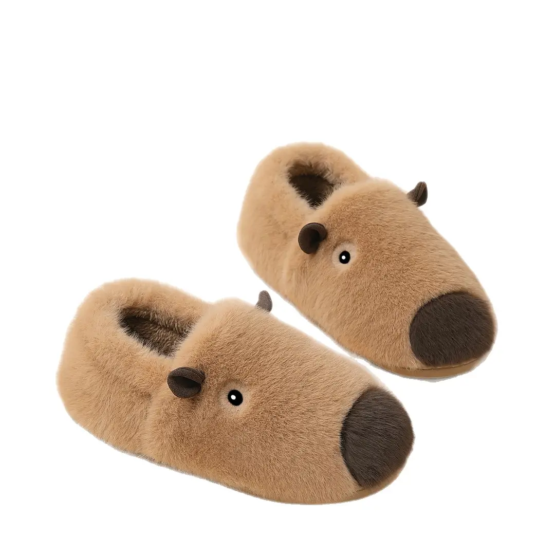 Kapibala Plush Cotton Slippers for Women Autumn and Winter 2025 New Indoor Warm Home Plush Cotton Slippers for Men - Image 7