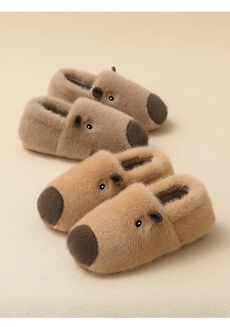 Kapibala Plush Cotton Slippers for Women Autumn and Winter 2025 New Indoor Warm Home Plush Cotton Slippers for Men — feature 8