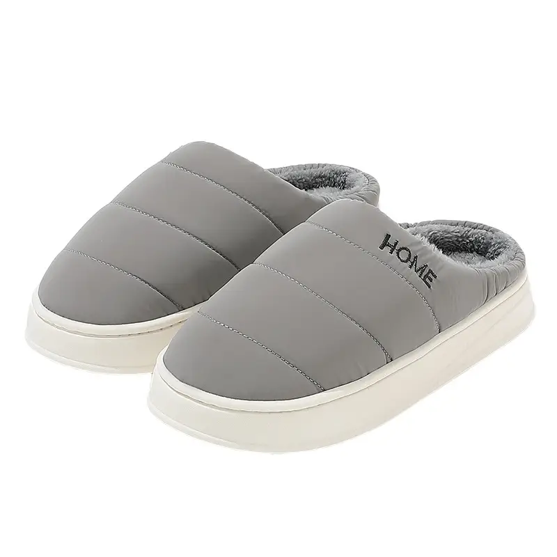 Autumn and Winter Cotton Slippers Men's Large Size Slippers Indoor Home Fleece-Lined Warm Non-Slip Wear-Resistant Cotton Shoes Furry Cotton Shoes for Men - Image 8