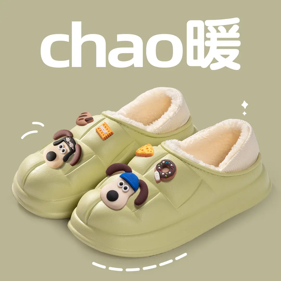 Waterproof Cotton Shoes for Women, Autumn and Winter Indoor Home Couple's Household Slippers with Plush, Postpartum Non-Slip Warm Shoes for Men - Image 4