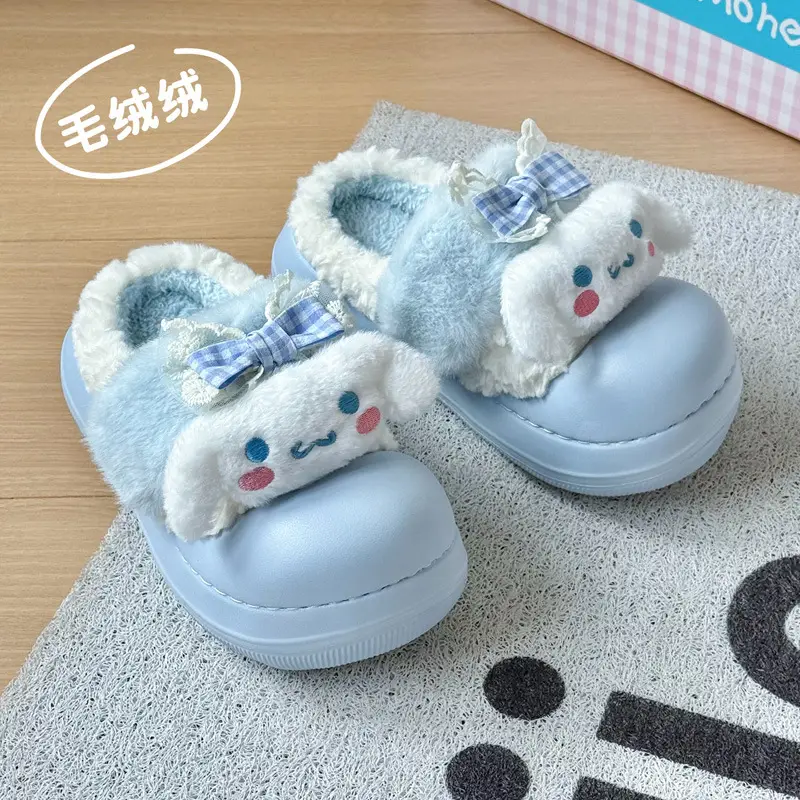 Kt Cat Toe-Toe Slippers for Women, Cute Cotton Shoes for Winter Home Use, Fleece-Lined to Heattech, Home Soft-Soled Non-Slip Cotton Slippers Wholesale - Image 5