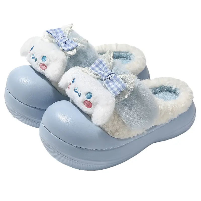 Kt Cat Toe-Toe Slippers for Women, Cute Cotton Shoes for Winter Home Use, Fleece-Lined to Heattech, Home Soft-Soled Non-Slip Cotton Slippers Wholesale - Image 7