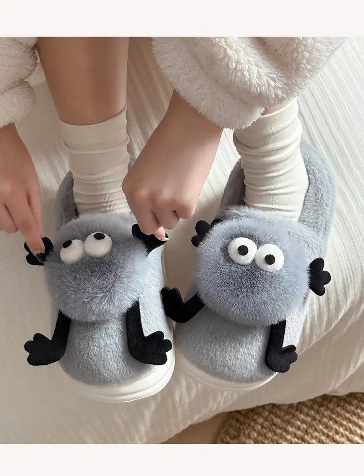 Women's White Fleece Lined Winter Slippers — feature 10