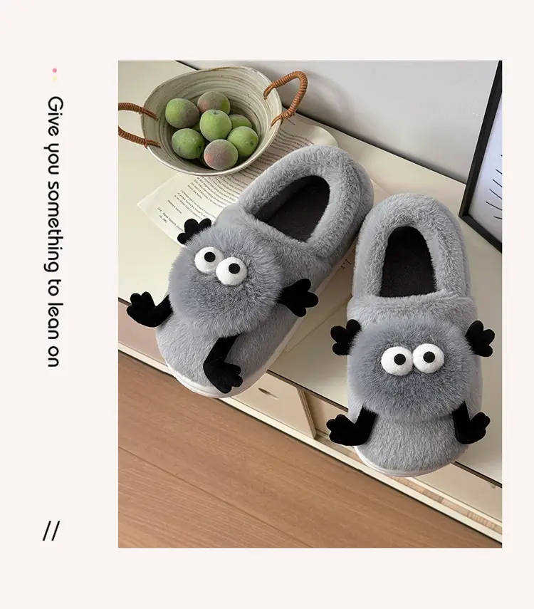 Women's White Fleece Lined Winter Slippers — feature 7