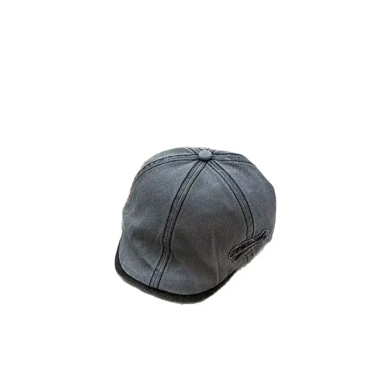 Washed Denim Japanese Face-Slimming Cap for Women - Image 11