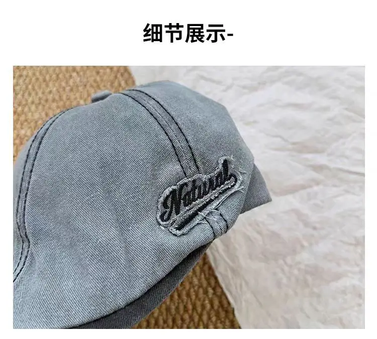 Washed Denim Japanese Face-Slimming Cap for Women — feature 10