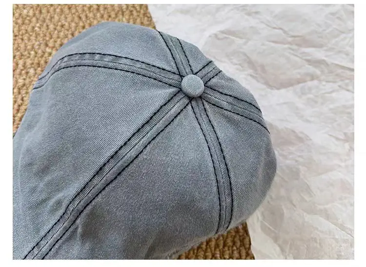 Washed Denim Japanese Face-Slimming Cap for Women — feature 11
