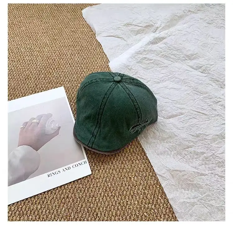 Washed Denim Japanese Face-Slimming Cap for Women — feature 6