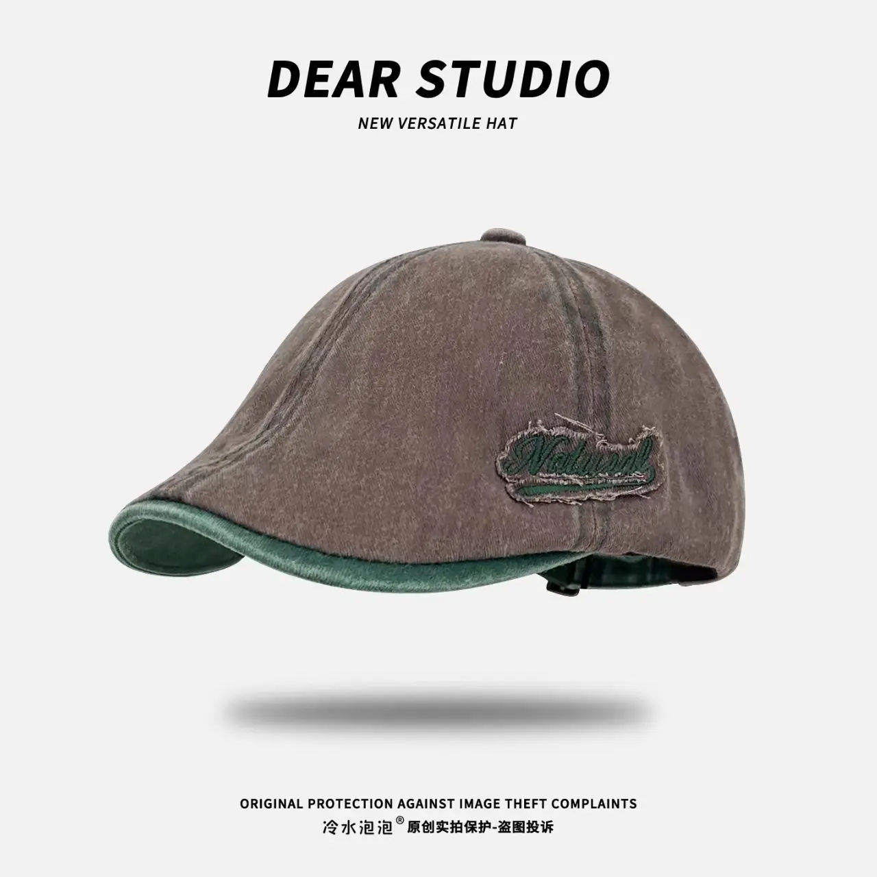 Washed Denim Japanese Face-Slimming Cap for Women - Image 6