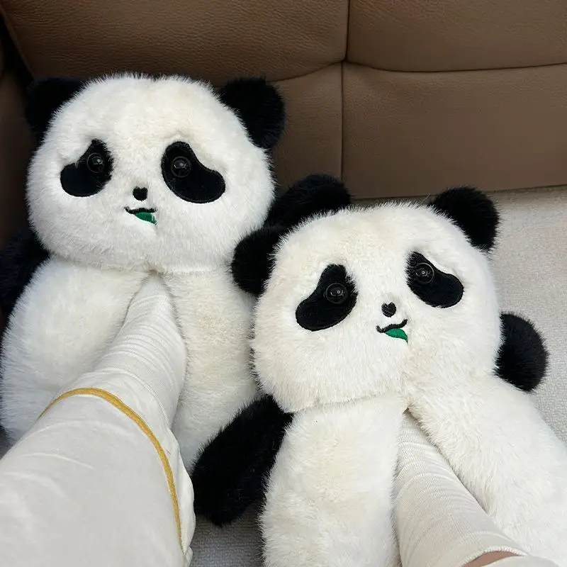 Panda Bag Heel Women's Cotton Slippers Autumn and Winter New Home Indoor All-Inclusive Plush Slippers Outer Wear Cotton Shoes Wholesale - Image 5