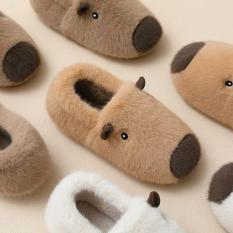 Cartoon Cute Cotton Slippers for Women Winter Warm Wool Slippers Autumn and Winter Indoor Home Non-Slip Couple Cotton Slippers for Men Wholesale - Image 6