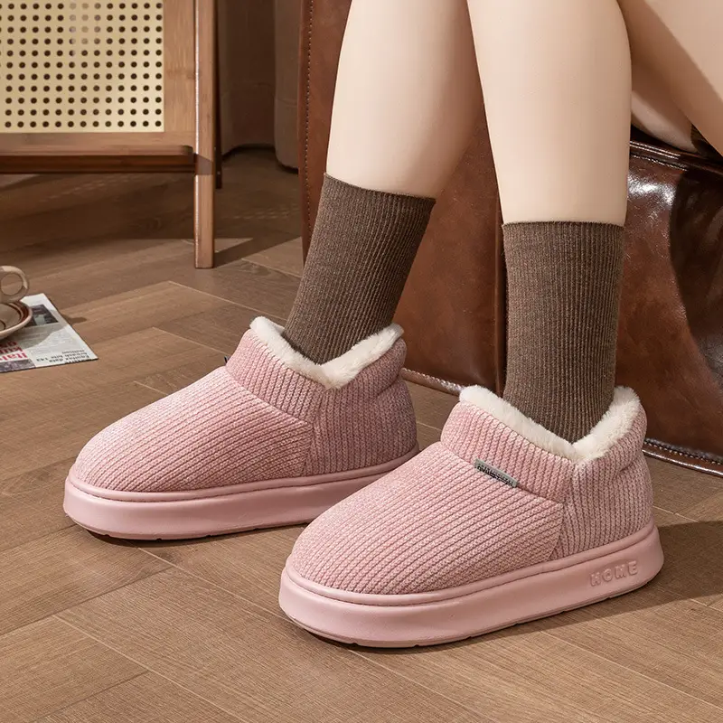 Women's Winter 2025 New Style Indoor and Home Velvet Warm Thick-Soled Non-Slip Cotton Slippers for Women's Outer Wear - Image 7