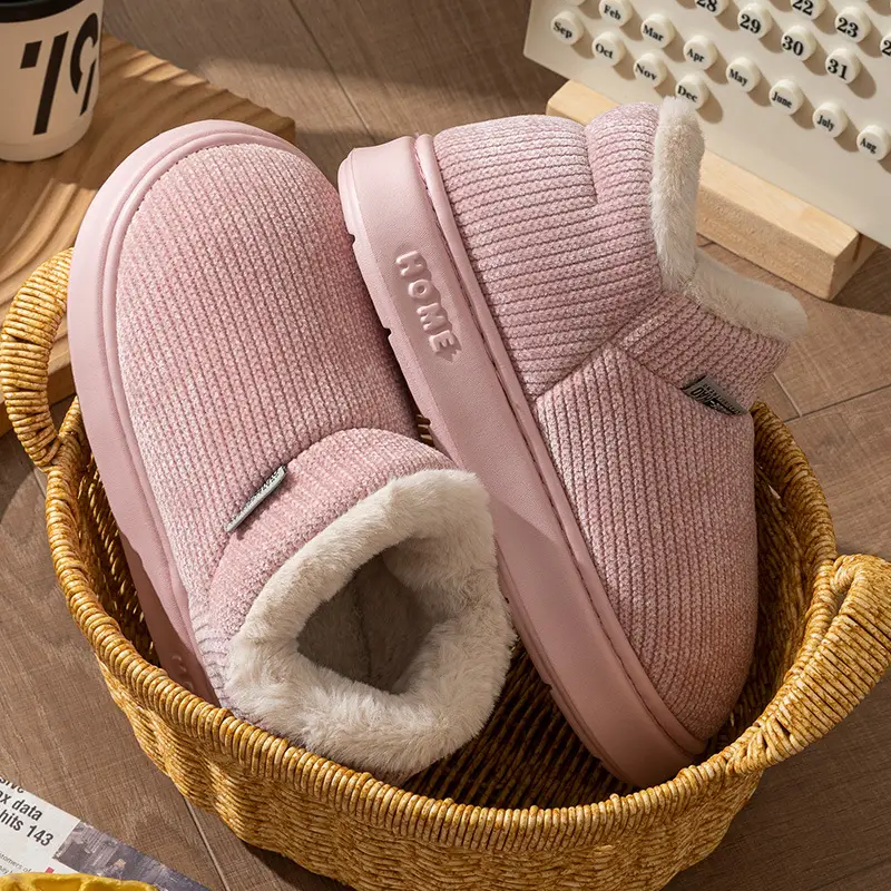 Women's Winter 2025 New Style Indoor and Home Velvet Warm Thick-Soled Non-Slip Cotton Slippers for Women's Outer Wear - Image 8