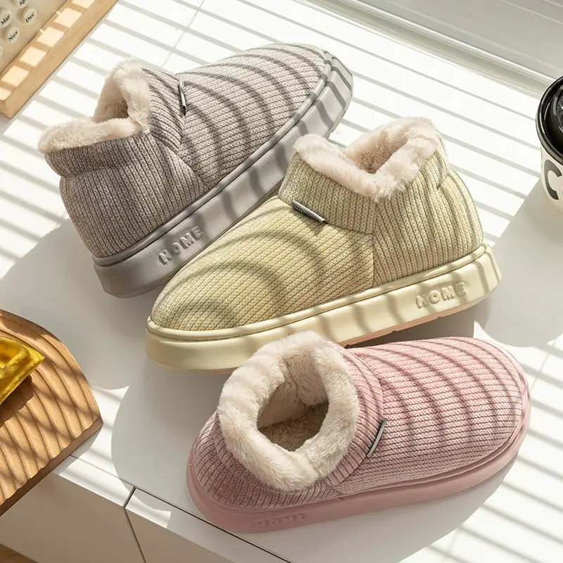 Women's Winter 2025 New Style Indoor and Home Velvet Warm Thick-Soled Non-Slip Cotton Slippers for Women's Outer Wear - Image 9
