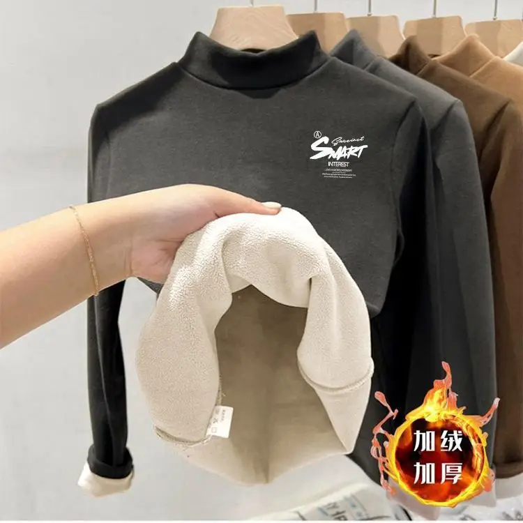 Children Velvet Turtleneck Shirt Medium to XL — feature 13