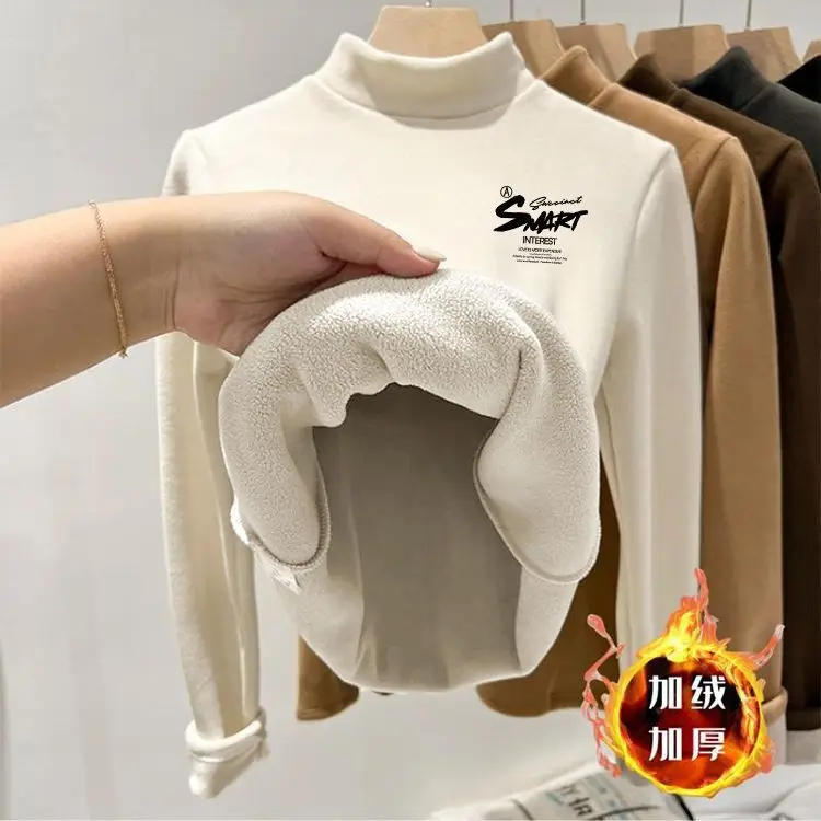 Children Velvet Turtleneck Shirt Medium to XL — feature 2