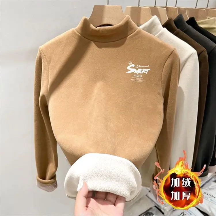 Children Velvet Turtleneck Shirt Medium to XL — feature 9