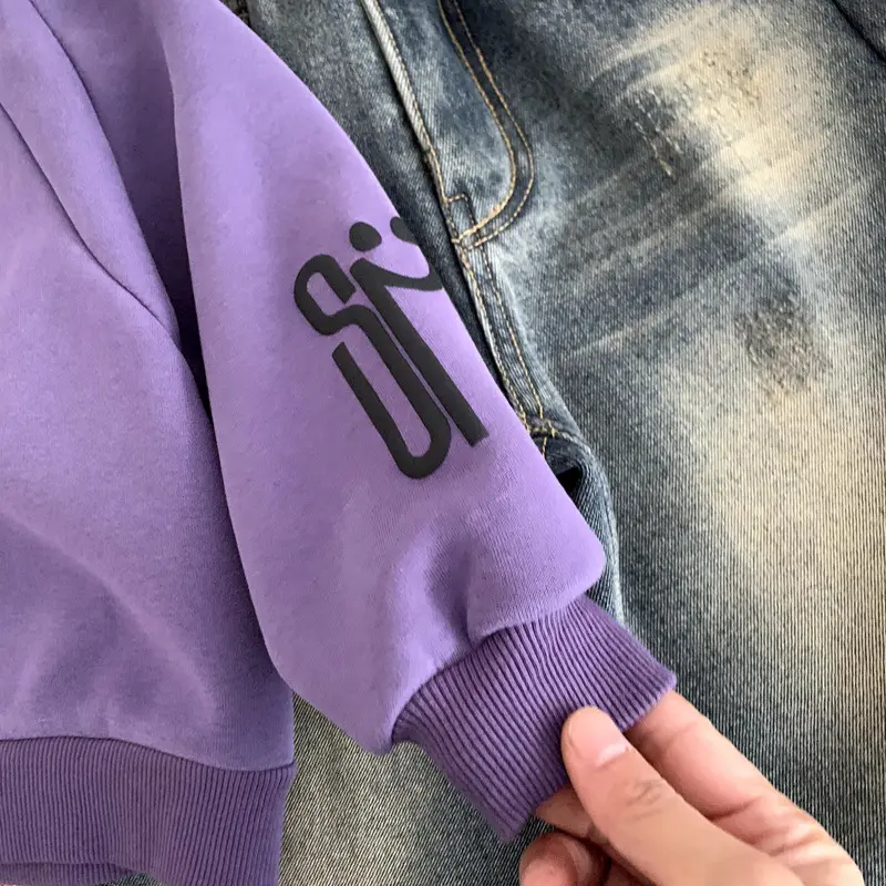 Boys Winter T-Shirt Purple Letter Long Sleeve Kids 2023 — feature 6