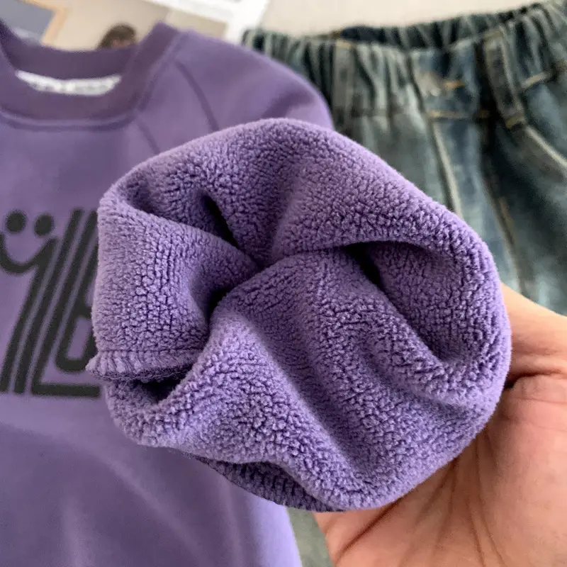 Boys Winter T-Shirt Purple Letter Long Sleeve Kids 2023 — feature 7