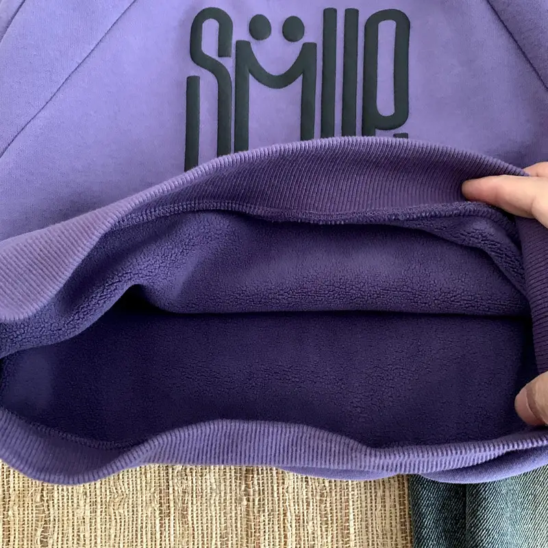 Boys Winter T-Shirt Purple Letter Long Sleeve Kids 2023 — feature 8