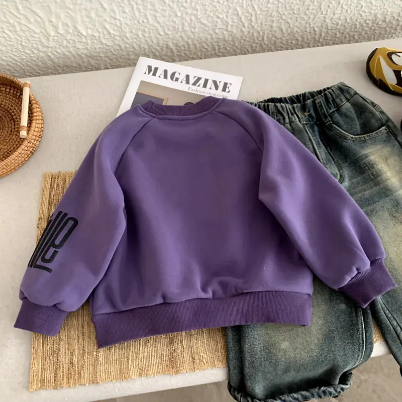Boys Winter T-Shirt Purple Letter Long Sleeve Kids 2023 — feature 9