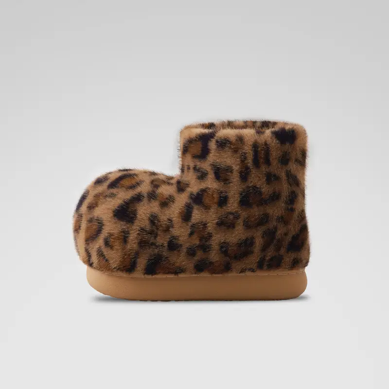 Indoor Leopard Print Cotton Slippers for Women