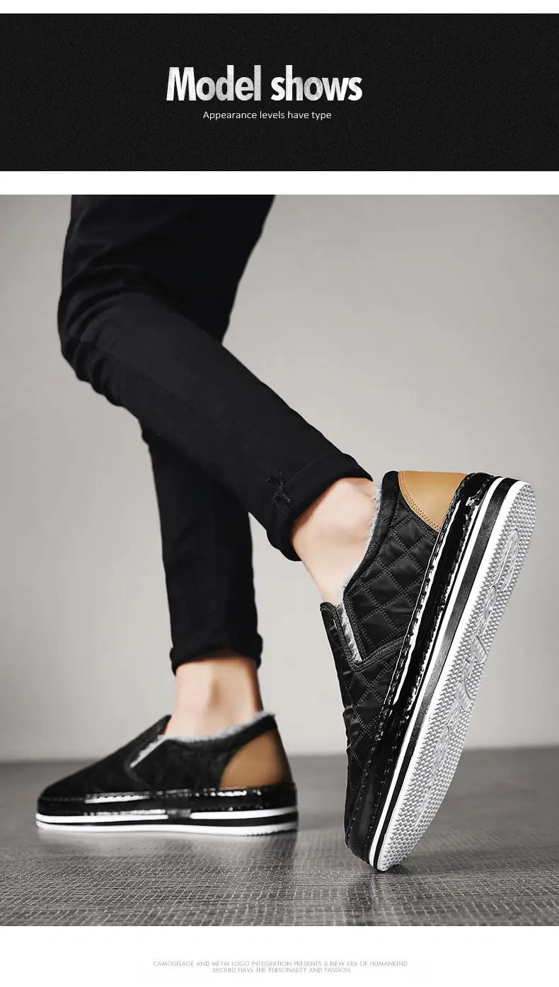 Silver Velvet Slip-On Loafers for Men Winter Warm — feature 9