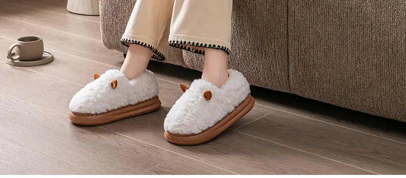 Cotton Slippers That Feel Like Stepping on Shit, Covering the Heels, Indoor Home Cotton Shoes, Thick-Soled Warm Plush Confinement Slippers, Autumn and Winter — feature 13