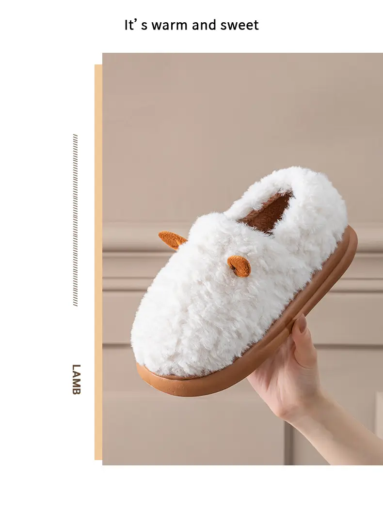 Cotton Slippers That Feel Like Stepping on Shit, Covering the Heels, Indoor Home Cotton Shoes, Thick-Soled Warm Plush Confinement Slippers, Autumn and Winter — feature 14