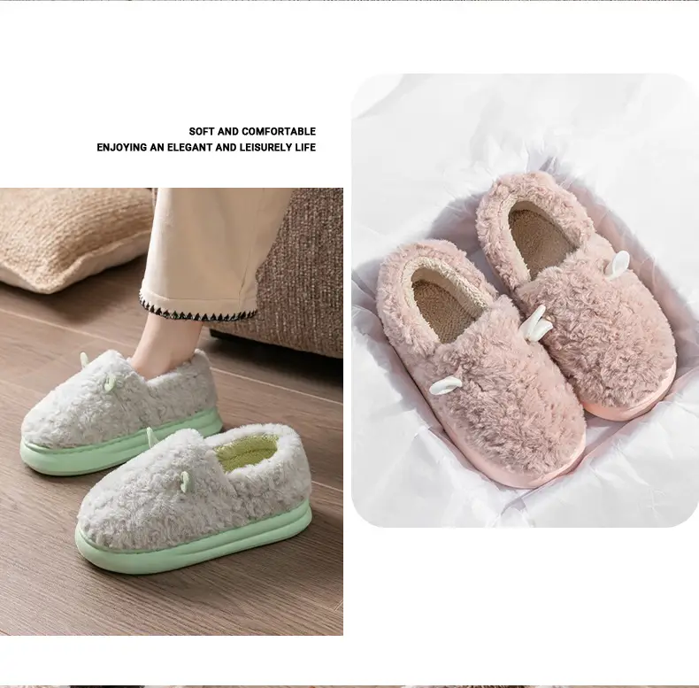 Cotton Slippers That Feel Like Stepping on Shit, Covering the Heels, Indoor Home Cotton Shoes, Thick-Soled Warm Plush Confinement Slippers, Autumn and Winter — feature 16
