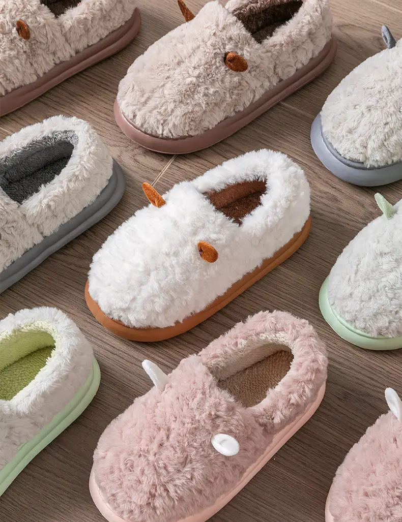 Cotton Slippers That Feel Like Stepping on Shit, Covering the Heels, Indoor Home Cotton Shoes, Thick-Soled Warm Plush Confinement Slippers, Autumn and Winter — feature 17
