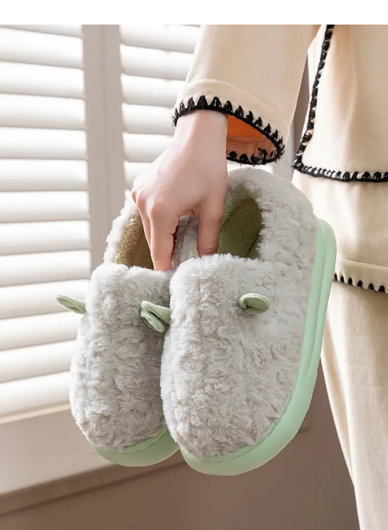 Cotton Slippers That Feel Like Stepping on Shit, Covering the Heels, Indoor Home Cotton Shoes, Thick-Soled Warm Plush Confinement Slippers, Autumn and Winter — feature 18